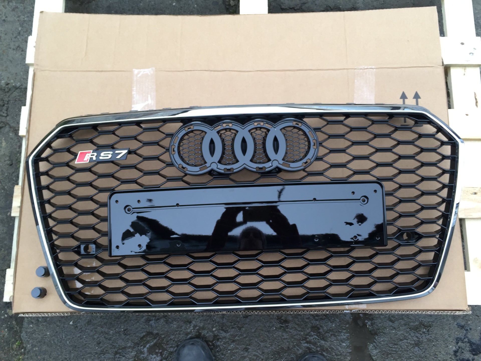 Für Audi A7 4G 2014-2017 FL Wabengrill Grill RS7 Chrome Optik