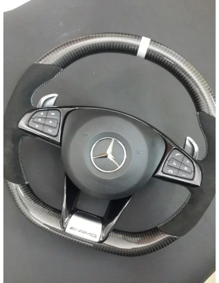  - Steering Wheels - Mercedes-Benz GLE GLC GLS W205 Steering Wheel Carbon Alcantara - 4 - Upgrade your driving experience with t