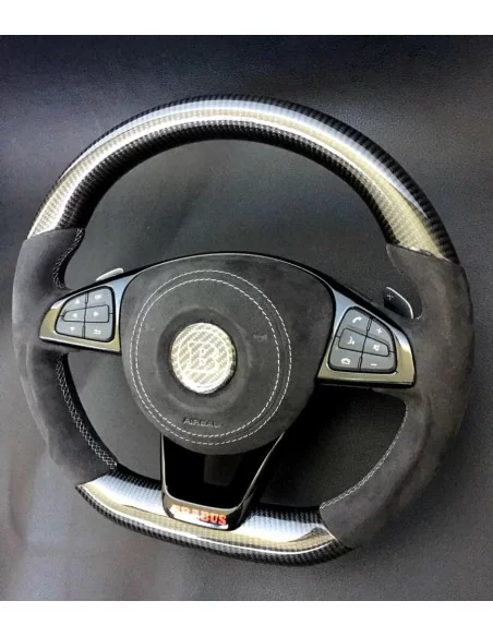  - Steering Wheels - Mercedes-Benz GLE GLC GLS C CLA W205 W166 X166 Steering Wheel Carbon Alcantara - 3 - Buy Mercedes-Benz GLE 