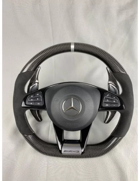  - Steering Wheels - AMG 梅赛德斯-奔驰 W205 W213 C 级 E 级碳阿尔坎塔拉方向盘 - 1 - AMG 梅赛德斯-奔驰 W205 W213 方向盘采用优质碳纤维阿尔坎塔拉材料制成，可提升舒适度和时尚感，为您的内饰增光添彩