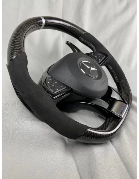  - Steering Wheels - AMG 梅赛德斯-奔驰 W205 W213 C 级 E 级碳阿尔坎塔拉方向盘 - 7 - AMG 梅赛德斯-奔驰 W205 W213 方向盘采用优质碳纤维阿尔坎塔拉材料制成，可提升舒适度和时尚感，为您的内饰增光添彩