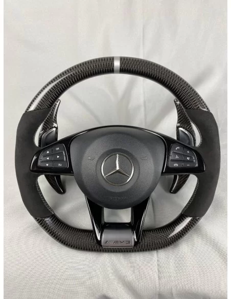  - Steering Wheels - AMG 梅赛德斯-奔驰 W205 W213 C 级 E 级碳阿尔坎塔拉方向盘 - 8 - AMG 梅赛德斯-奔驰 W205 W213 方向盘采用优质碳纤维阿尔坎塔拉材料制成，可提升舒适度和时尚感，为您的内饰增光添彩