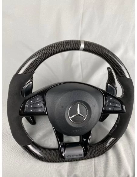  - Steering Wheels - AMG 梅赛德斯-奔驰 W205 W213 C 级 E 级碳阿尔坎塔拉方向盘 - 9 - AMG 梅赛德斯-奔驰 W205 W213 方向盘采用优质碳纤维阿尔坎塔拉材料制成，可提升舒适度和时尚感，为您的内饰增光添彩