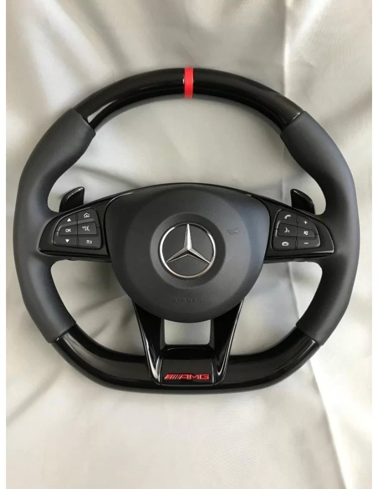  - Steering Wheels - Kierownica AMG Mercedes-Benz Klasy C W205 Skóra w kolorze fortepianowej czerni - 1 - Kierownica AMG Mercede