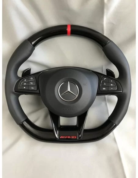  - Steering Wheels - AMG Mercedes-Benz W205 C-Class Steering Wheel Piano Black Leather - 1 - Upgrade your Mercedes-Benz W205 C-C