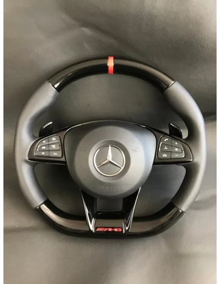  - Steering Wheels - AMG Mercedes-Benz W205 C-Class Кермо рояльне чорне зі шкіри AMG - 2 - Оновіть свій Mercedes-Benz W205 C-Cla