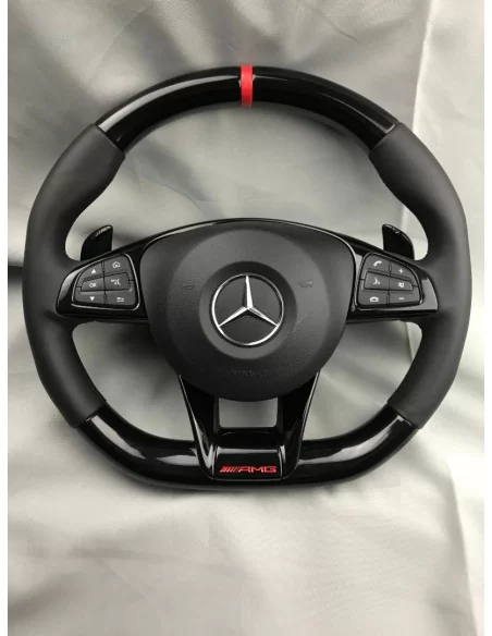  - Steering Wheels - AMG Mercedes-Benz W205 C-Class Кермо рояльне чорне зі шкіри AMG - 3 - Оновіть свій Mercedes-Benz W205 C-Cla