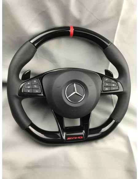  - Steering Wheels - AMG Mercedes-Benz W205 C-Class Steering Wheel Piano Black Leather - 4 - Upgrade your Mercedes-Benz W205 C-C