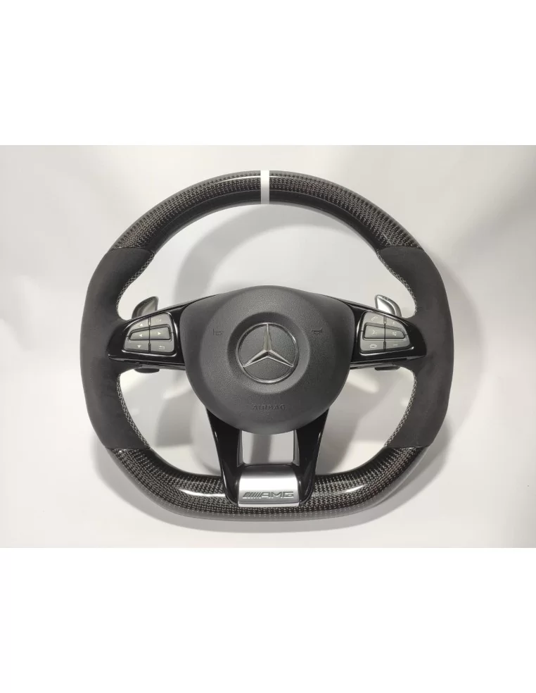  - Steering Wheels - Mercedes-Benz A B S V CLA GLA GLE GLS GLC Steering Wheel Carbon Alcantara - 1 - Buy Mercedes-Benz A B S V G