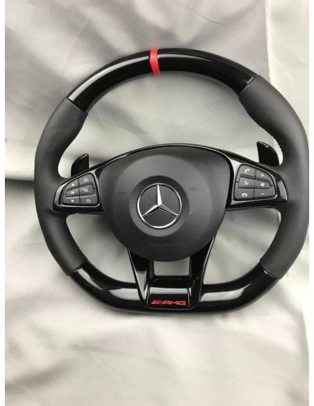  - Steering Wheels - AMG Mercedes-Benz W205 C-Class Steering Wheel Piano Black Leather - 5 - Upgrade your Mercedes-Benz W205 C-C