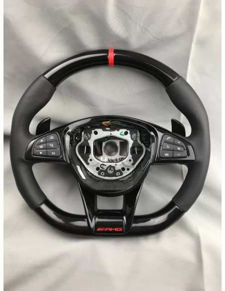  - Steering Wheels - AMG Mercedes-Benz W205 C-Class Steering Wheel Piano Black Leather - 7 - Upgrade your Mercedes-Benz W205 C-C