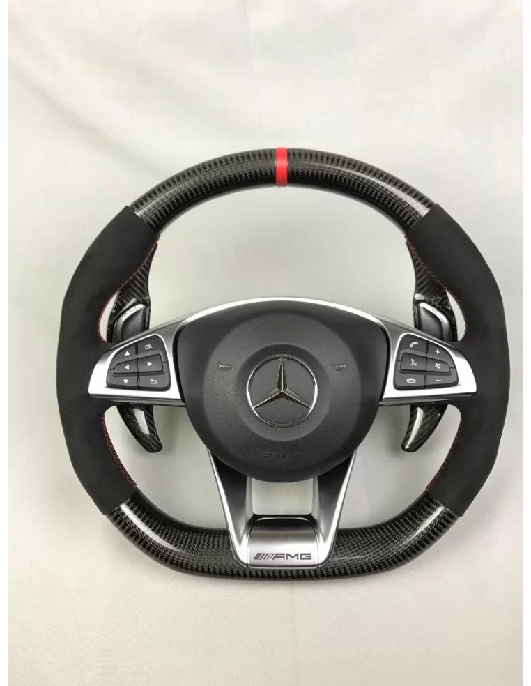  - Steering Wheels - AMG 梅赛德斯-奔驰 W205 W213 C 级 E 级原装方向盘 碳阿尔坎塔拉面料 - 1 - 原装碳纤维 Alcantara 方向盘让您的梅赛德斯-奔驰 W205 W213 C 级和 E 级轿车焕然一新，将豪