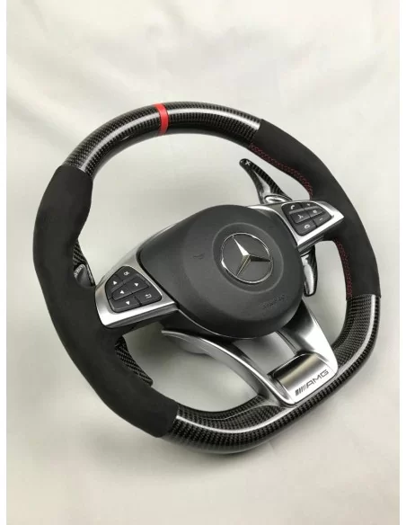  - Steering Wheels - AMG 梅赛德斯-奔驰 W205 W213 C 级 E 级原装方向盘 碳阿尔坎塔拉面料 - 3 - 原装碳纤维 Alcantara 方向盘让您的梅赛德斯-奔驰 W205 W213 C 级和 E 级轿车焕然一新，将豪