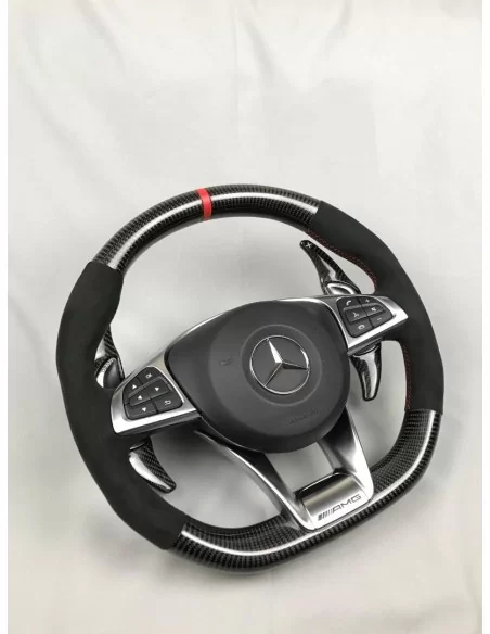  - Steering Wheels - AMG 梅赛德斯-奔驰 W205 W213 C 级 E 级原装方向盘 碳阿尔坎塔拉面料 - 8 - 原装碳纤维 Alcantara 方向盘让您的梅赛德斯-奔驰 W205 W213 C 级和 E 级轿车焕然一新，将豪