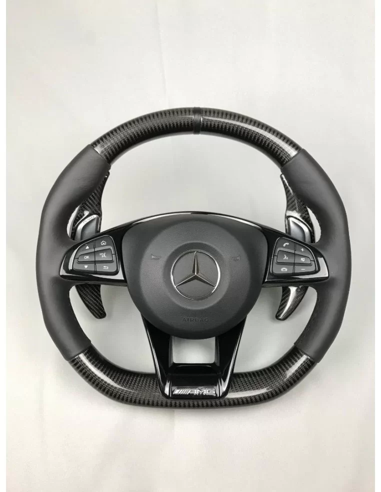  - Steering Wheels - Carbon fiber AMG steering wheel for Mercedes-Benz C-Class E-Class W205 W213 W463 - 1 - Buy Carbon Fiber AMG