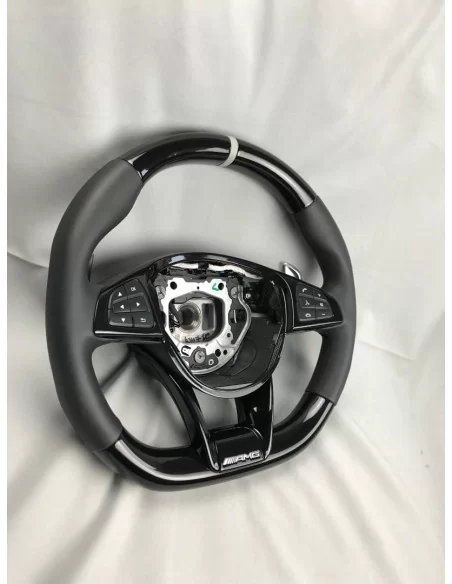  - Steering Wheels - Piano Black Leather AMG steering wheel for Mercedes-Benz C-Class E-Class W205 W213 - 6 - Enhance your Merce