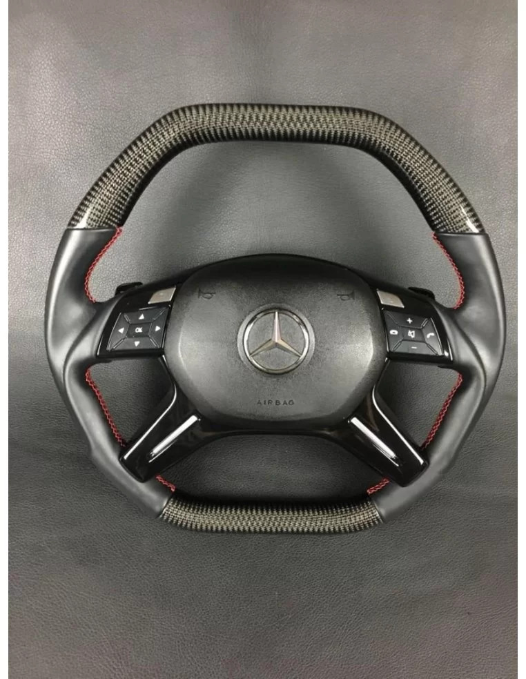  - Volante - Volante de fibra de carbono para Mercedes-Benz Mercedes-Benz Clase G Clase E ML GL W463 W166 W212 - 1 - ¡Comprar Vo