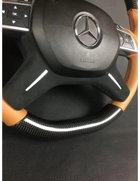  - Steering Wheels - Кермо з вуглецевого волокна для Mercedes-Benz G-Class E-Class GL ML W463 W166 W212 Шкіра - 5 - Купуйте Карб