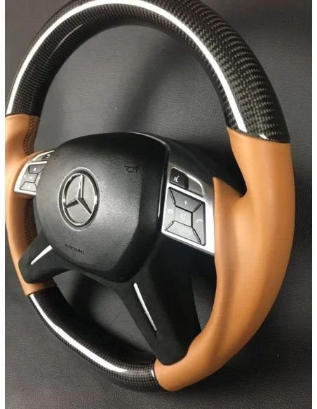  - Steering Wheels - Кермо з вуглецевого волокна для Mercedes-Benz G-Class E-Class GL ML W463 W166 W212 Шкіра - 7 - Купуйте Карб