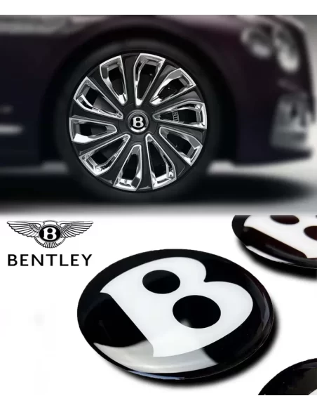  - logo & Emblems - Radmittekappen Aufkleber Embleme Bentley 4er Set - 1 - Veredeln Sie Ihren Bentley mit hochwertigen Radkappen