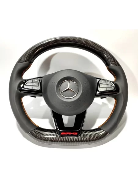  - Steering Wheels - Mercedes-Benz GLE GLC GLS C CLA W205 W166 X166 Steering Wheel Carbon Leather - 1 - Enhance your Mercedes-Be