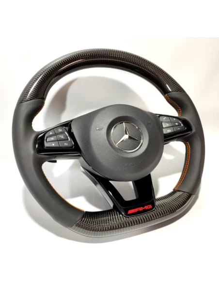  - Steering Wheels - Mercedes-Benz GLE GLC GLS C CLA W205 W166 X166 Steering Wheel Carbon Leather - 2 - Enhance your Mercedes-Be