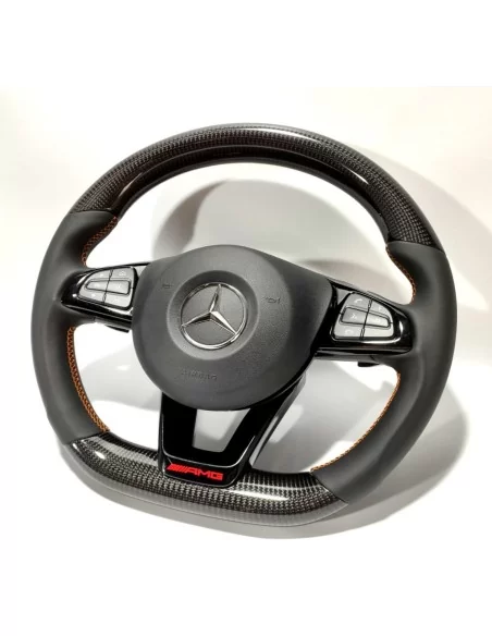  - Steering Wheels - Mercedes-Benz GLE GLC GLS C CLA W205 W166 X166 Steering Wheel Carbon Leather - 3 - Enhance your Mercedes-Be