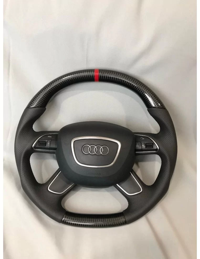  - Steering Wheels - Audi A4 A5 Q5 Кермо з карбонової шкіри - 1 - Кліпси на кермо Audi A4 A5 Q5 в карбоновій шкірі на Tuneverse!