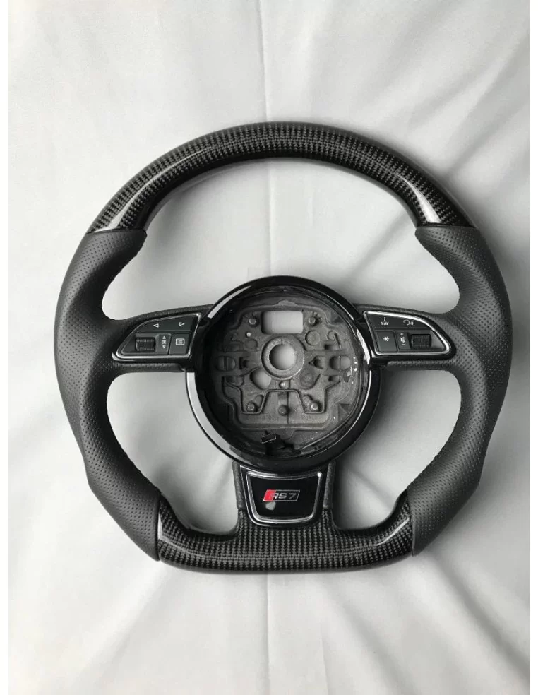  - Steering Wheels - Audi A6 A7 A8 Steering Wheel Carbon Leather - 1 - Get Audi A6 A7 A8 Steering Wheel Carbon Leather at Tuneve