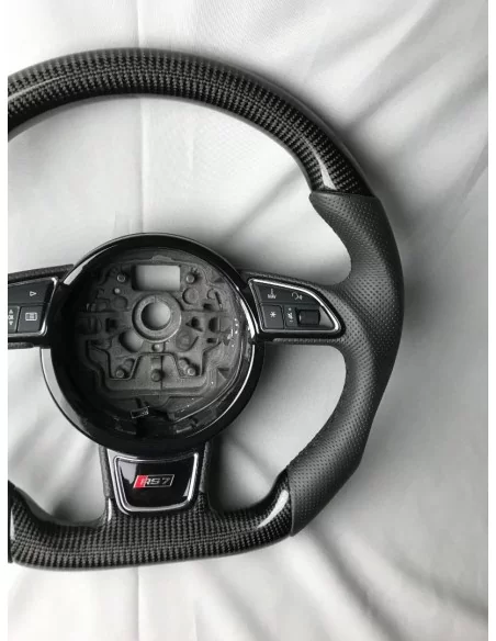  - Steering Wheels - Audi A6 A7 A8 Steering Wheel Carbon Leather - 3 - Get Audi A6 A7 A8 Steering Wheel Carbon Leather at Tuneve