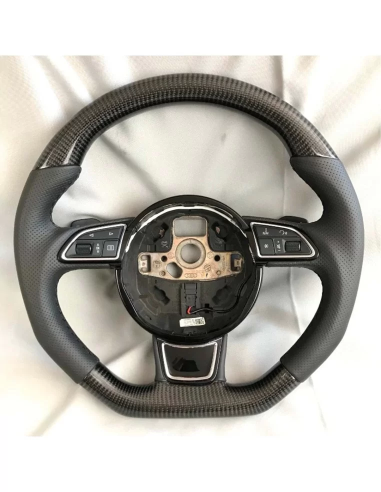  - Steering Wheels - Audi A6 A7 A8 Steering Wheel Carbon Leather - 1 - Shop Audi A6 A7 A8 Steering Wheel Carbon Leather at Tunev