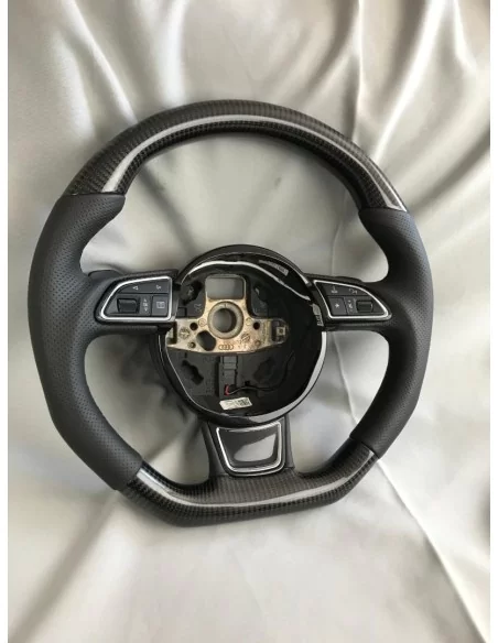  - Steering Wheels - Audi A6 A7 A8 Steering Wheel Carbon Leather - 2 - Shop Audi A6 A7 A8 Steering Wheel Carbon Leather at Tunev