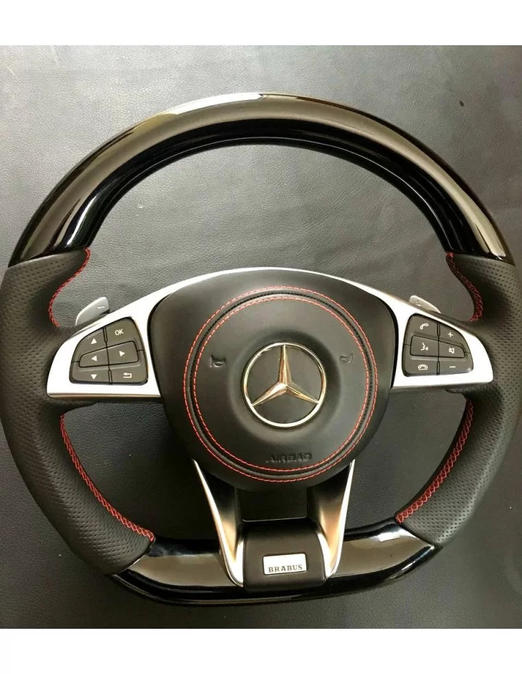  - Steering Wheels - Mercedes-Benz GLE GLC GLS C CLA W205 W166 X166 Steering Wheel Piano Black Leather - 1 - Buy Mercedes-Benz G