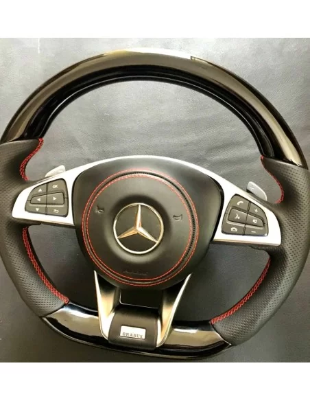  - Steering Wheels - Mercedes-Benz GLE GLC GLS C CLA W205 W166 X166 Steering Wheel Piano Black Leather - 2 - Buy Mercedes-Benz G