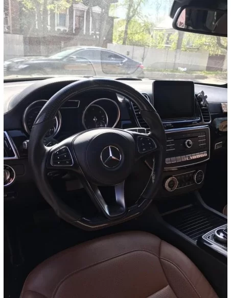  - Steering Wheels - Mercedes-Benz GLE GLC GLS C CLA W205 W292 X166 Steering Wheel Piano Black with Leather - 1 - Enhance your M