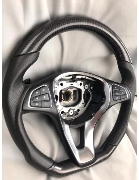  - Steering Wheels - Mercedes-Benz GLE GLC GLS C CLA W205 W292 X166 Steering Wheel Piano Black with Leather - 5 - Enhance your M