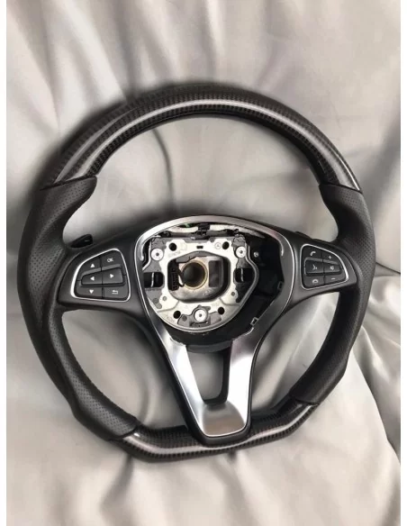  - Steering Wheels - Mercedes-Benz GLE GLC GLS C CLA W205 W292 X166 Steering Wheel Piano Black with Leather - 6 - Enhance your M