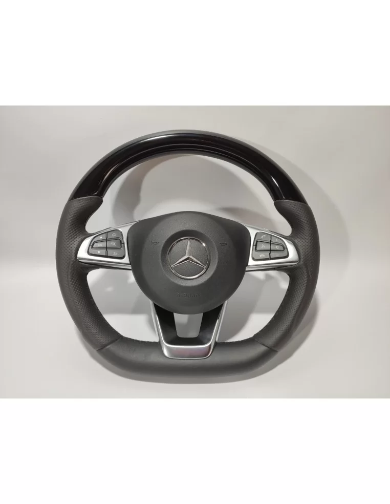  - Steering Wheels - Mercedes-Benz GLE GLC GLS C CLA W205 W166 X166 Кермо чорне з рояльної шкіри - 1 - Оновіть свій Mercedes-Ben