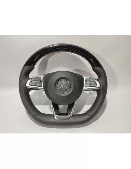  - Steering Wheels - Mercedes-Benz GLE GLC GLS C CLA W205 W166 X166 Steering Wheel Black Piano Leather - 1 - Upgrade your Merced