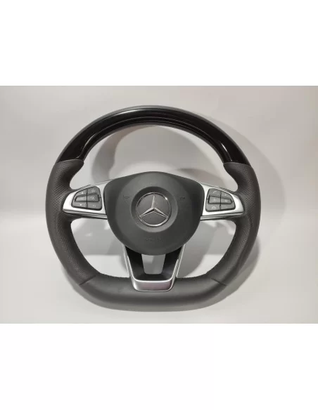  - Steering Wheels - Mercedes-Benz GLE GLC GLS C CLA W205 W166 X166 Steering Wheel Black Piano Leather - 2 - Upgrade your Merced