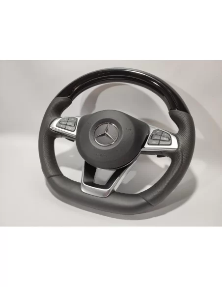  - Steering Wheels - Mercedes-Benz GLE GLC GLS C CLA W205 W166 X166 Steering Wheel Black Piano Leather - 4 - Upgrade your Merced