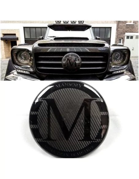  - logo & Emblems - Carbonfaser Mansory Kühlergrill Emblem Logo für Mercedes-Benz G-Wagon G-Klasse W463 - 1 - Veredeln Sie Ihren