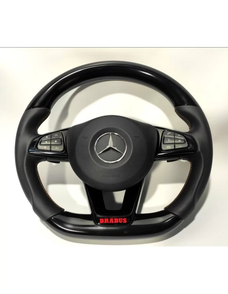  - Steering Wheels - Kierownica Mercedes-Benz GLE GLC GLS C CLA W205 W166 X166 Skóra fortepianowa czarna - 1 - Kierownica Merced