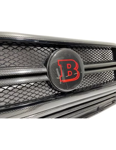  - logo & Emblems - Kohlefaser-Frontgrill rote Plakette Emblem Logo Brabus für Mercedes-Benz G-Wagon G-Klasse W463 - 5 - Veredel