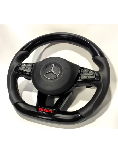  - Steering Wheels - Mercedes-Benz GLE GLC GLS C CLA W205 W166 X166 Steering Wheel Piano Black Leather - 2 - Enhance your Merced