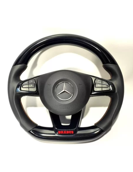  - Steering Wheels - Mercedes-Benz GLE GLC GLS C CLA W205 W166 X166 Steering Wheel Piano Black Leather - 5 - Enhance your Merced