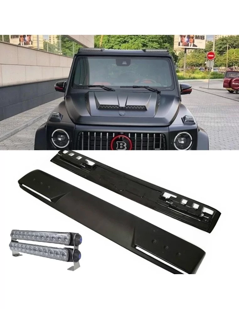  - Mercedes Benz - Fiberglas Frontdachspoiler mit LEDs für Mercedes-Benz W463A W464 G-Klasse - 1 - Fiberglas Dachspoiler mit LED