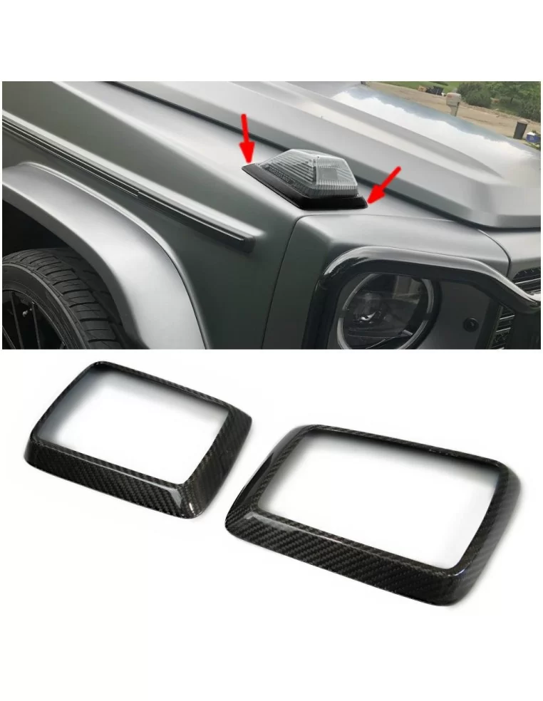  - Mercedes Benz - Blinkerrahmen aus Kohlefaser für Mercedes-Benz G-Klasse W463A - 1 - Carbon-Blinkerblenden für Mercedes G W463