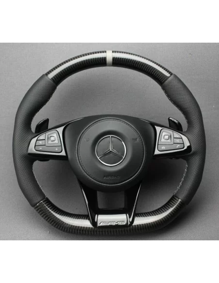  - Steering Wheels - Kierownica Mercedes-Benz W176 C117 W205 W213 X156 W166 W222 S AMG ze skóry węglowej - 1 - Kierownica Merced