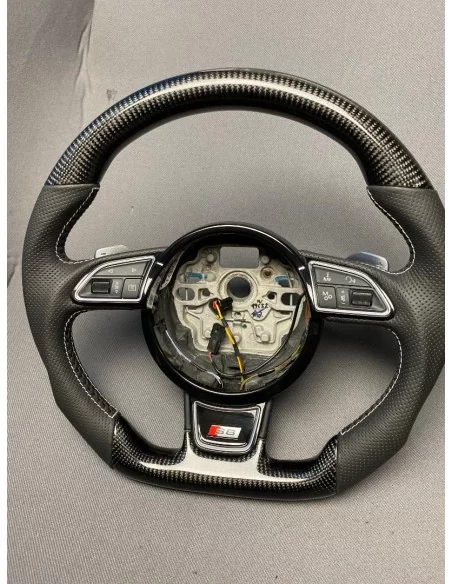  - Steering Wheels - Audi S8 Steering Wheel Carbon Leather - 3 - Get Audi S8 Steering Wheel Carbon Leather at Tuneverse! Elevate